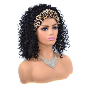 Kinky curly wig with headband