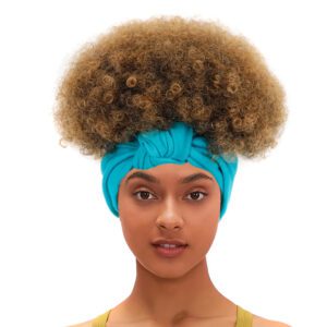 Kinky curly wig with headband
