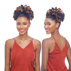 Afro dreadlocs braiding drawstring ponytail