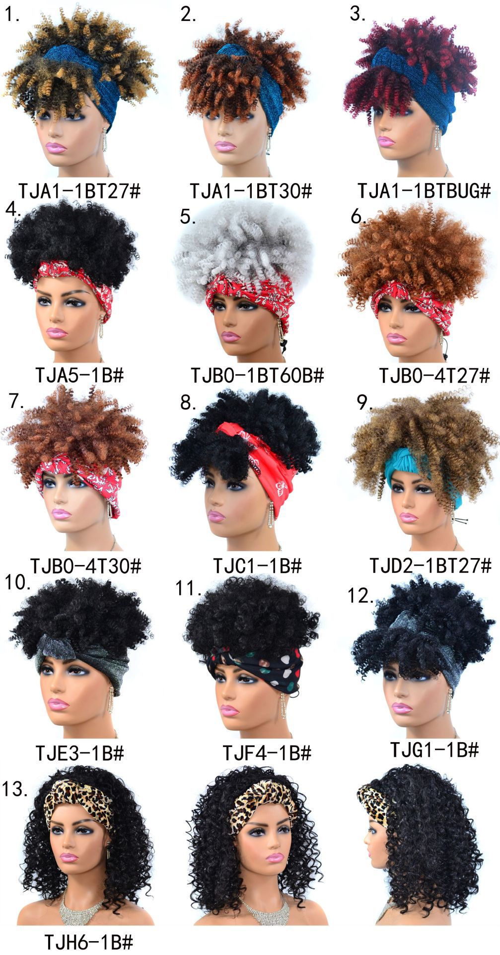 Kinky curly wig with headband - Image 2
