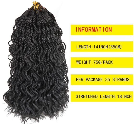 Wavy senegalese braids with curly ends - Image 2