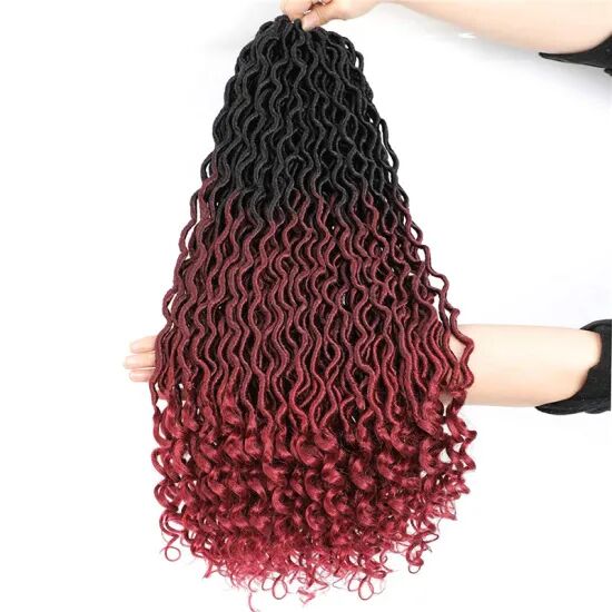 Wavy goddess faux locs braids - Image 4
