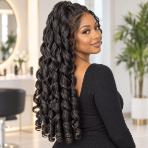 Spiral wave crochet braids