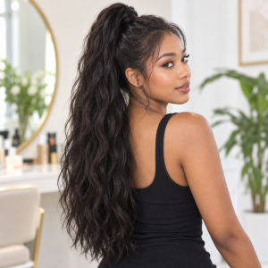 kinky straight corn wave Claw ponytail
