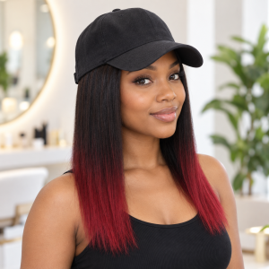 Synthetic wigs with baseball hat