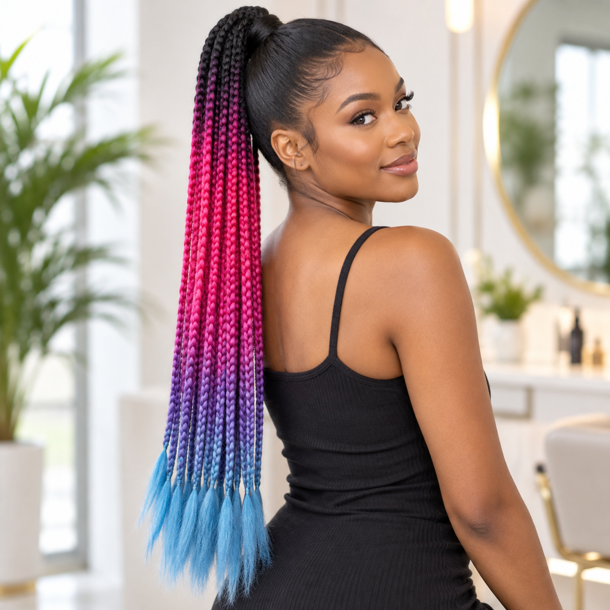 Box braiding ponytail