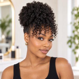 Afro kinky curly drawstring ponytail